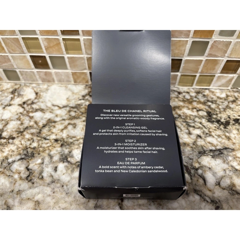 Bleu de Chanel 3pc Set Boxed EDP Sample + Moisturizer + Cleansing Gel New - Picture 4 of 5